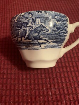 Set Of 6 Liberty Blue Tea/coffee Cups With Paul Revere Scene