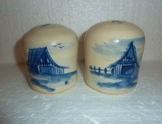 Hand - Painted Paul Storie Pottery Co Signed Cobalt Salt & Pepper Shakers S - 36