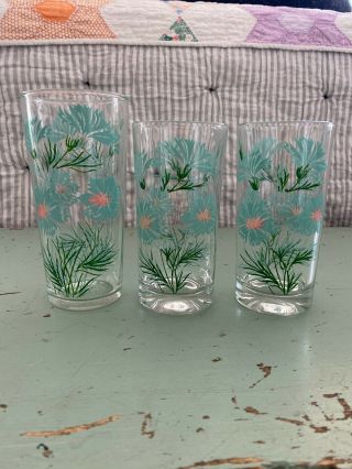 Set Of 3 Vintage Taylor Smith Taylor Ever Yours Boutonniere Tumbler Glasses