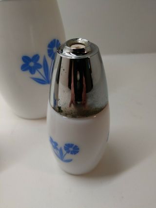 Vintage Westinghouse Gemco Blue Cornflower Sugar dispenser Salt & Pepper Shakers 2