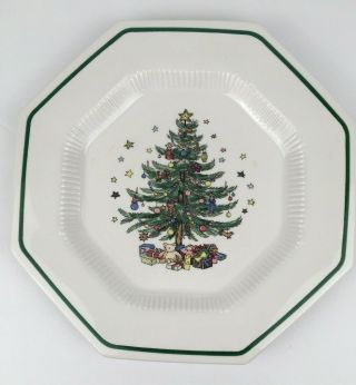 Nikko Christmastime Octagonal Dinner Plate Christmas Tree 10 3/4 "