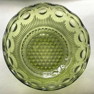 Vintage 1960s Bartlett Collins Manhattan Green Glass 5 - Piece Bowl Set Scalloped