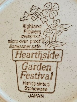 HEARTHSIDE Garden Festival Hand Painted Stoneware 3 Salad Plate HIGHLAND FLOWERS 3