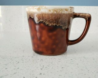 Vintage Mccoy Pottery Brown Drip Glaze Coffee Cup Mug Mccoy Usa