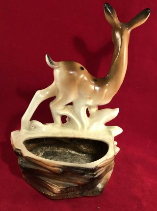Van Nuys Pottery Planter/Vase Deer Fawn Figure 1957 Lane & Co 3