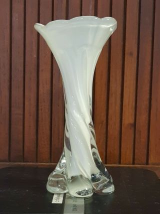 Murano Art Glass Vase,  Italian White Vases,  Decorative Arts,  Glass Collectibles