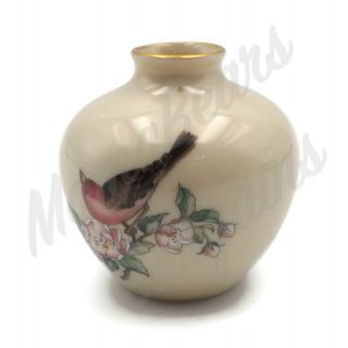 Vintage Lenox China Serenade Mini Bud Vase Ivory With Gold Trim U.  S.  A 2 3/8 In