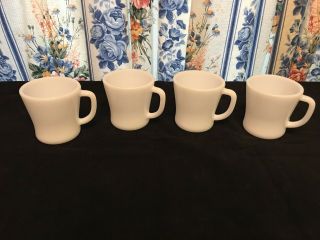 Four Vintage Fire King Federal Glass Coffee Mugs