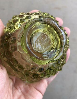 FENTON HOBNAIL GLASS GREEN FAIRY LAMP CANDLE HOLDER EUC 2
