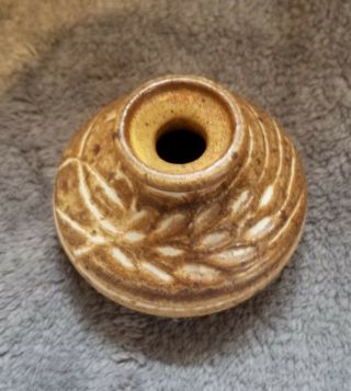 Small Handmade Artisan Signed Pottery Weed Vase
