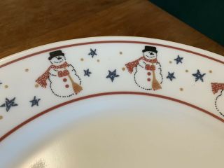 Corelle Frosty Morn The Snowman Dinner Plates,  Set 4