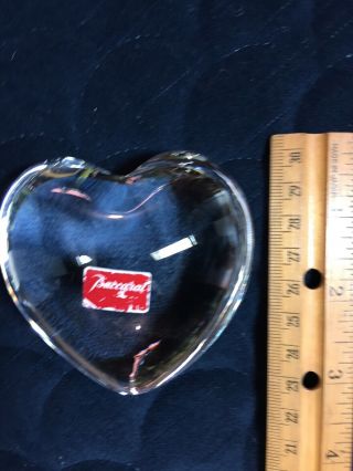 Baccarat Crystal Art Glass Puffed Heart Paperweight/hand Warmer