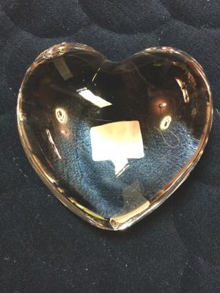 Baccarat Crystal Art Glass Puffed Heart Paperweight/Hand Warmer 2