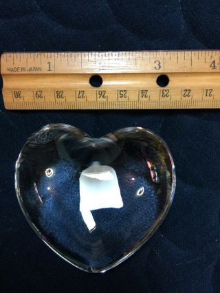 Baccarat Crystal Art Glass Puffed Heart Paperweight/Hand Warmer 3
