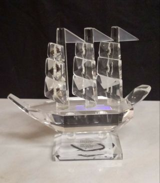 Shannon Crystal Ship Sculpture By Godinger