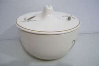 Vintage Royal Joci Sugar Bowl With Lid Wheat Gold Trim Hand Decorated