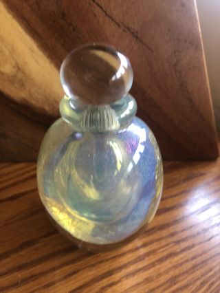 Vintage Robert Eickholt Art Glass Gold Foil Paperweight Perfume Bottle