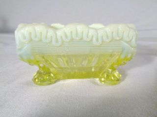 Northwood Alaska Small Sauce In Canary Vaseline Opalescent Glass Circa 1897