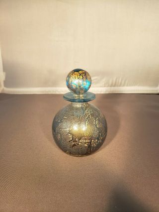 Vintage Cobalt Blue Isle Of Wight Perfume Bottle