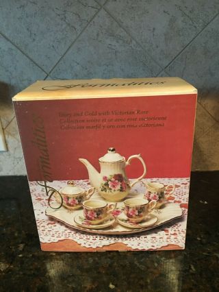 Vintage Formalities Miniature 10 Piece Tea Set By Baum Brothers Victorian Rose