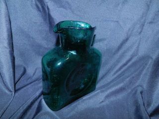 Vintage Blenko Glass Double Spout Water Pitcher Carafe (8” Tall)