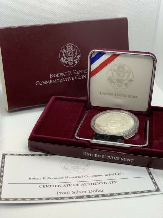 1998 - S Robert F Kennedy Commemorative Proof Silver Dollar Coin [w/ Ogp And Coa]