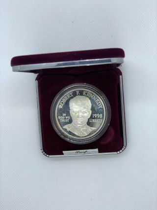 1998 - S Robert F Kennedy Commemorative Proof Silver Dollar Coin [w/ OGP and COA] 2