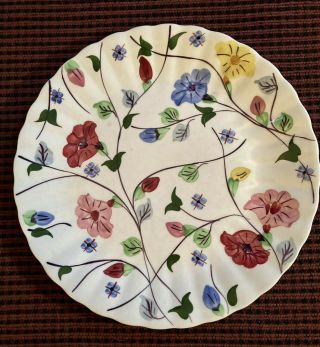 Blue Ridge Southern Potteries Chintz Dinner Plate 10.  25 " Vines & Flowers