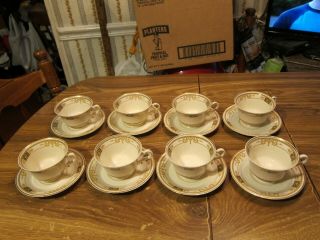 Syracuse Old Ivory Webster Tea Cup And Saucer Set Of 8