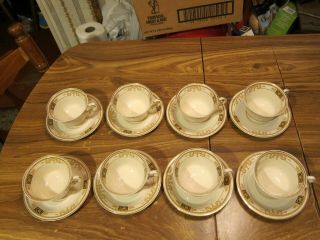 Syracuse Old Ivory Webster Tea Cup and Saucer SET OF 8 2