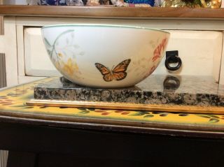 Lenox Butterfly Meadow " Home Is Where The Heart Is " Serving Bowl - Euc