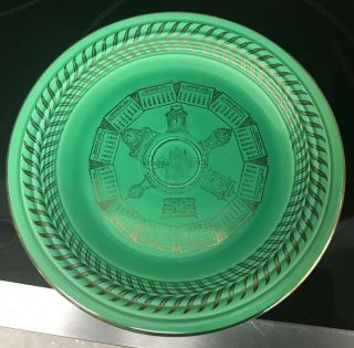 Vintage Antique 1955 Fiestaware Calendar Plate Green With Gold Accents