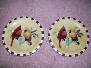 2 Lenox Winter Greetings Everyday Cardinal 8 1/2 " Plates