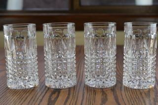4 Gorham Crystal Fairfax Barware 5 1/4 " Highball Tumbler Glasses