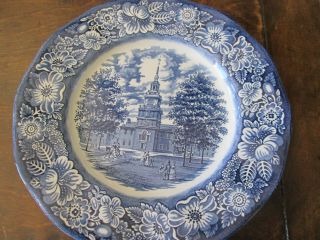 Liberty Blue Staffordshire Ironstone 9 3/4 " Dinner Plates Made In England