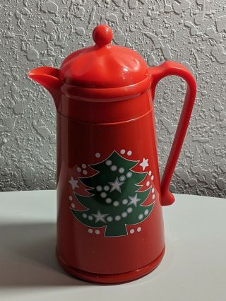 Waechtersbach Christmas Tree Red Plastic 12 " Thermos Coffee Carafe With Lid Das