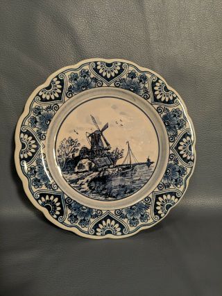 Vintage Delft Blue And White Handpainted Small Plate 7 1/4 "