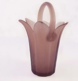 Nwt Mikasa Frosted Plum Glass Vase W/handle By Diane Love For Mikasa