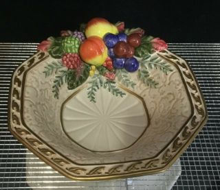 Fitz And Floyd Classic Venezia Fruit Open Candy Nuts Dish Bowl 7 3/4 "
