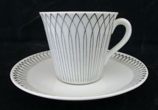 Vintage Mid - Century Gefle Upsala - Ekeby Spinett Coffee Tea Cup & Saucer Sweden Ec