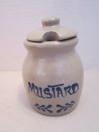 Bbp Mustard Crock & Lid Beaumont Brothers Salt Glaze Pottery Stoneware 1992