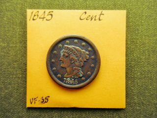 1845 Braided Hair Large Cent – Very Fine