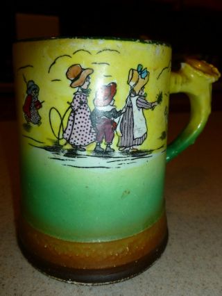 Antique Homer Laughlin Art China Dreamland Rare Mug Cup Stein 4.  5 " Tall