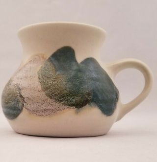 Studio Art Hand Thrown Pottery Squatty 10 Oz Mug Cup Vase Planter Signed