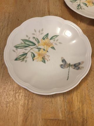 3 Lenox Butterfly Meadow Party Plates 6 1/2 "