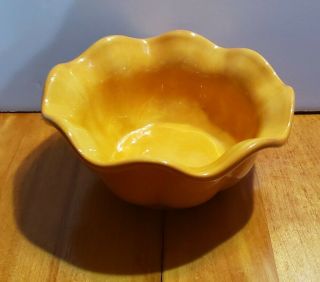 Tabletops Gallery Corsica Hand Painted Ruffled 7 " Yellow Bowl