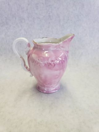 Pink Luster Queen Street Cardiff England Small Souvenir Pitcher Made in Germany 3