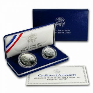 1993 Bill Of Rights Commemorative 2 - Coin Set Proof