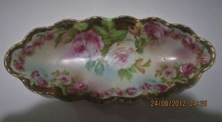 Royal Vienna Floral Olive Relish Dish 8.  5 " X3.  5 " Wide