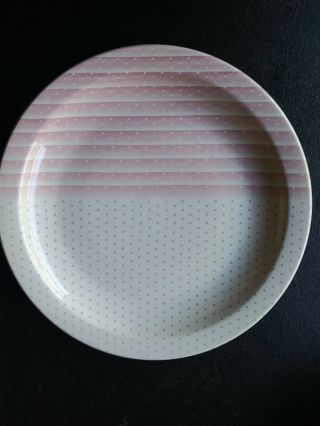 Vintage Churchill Dinner Plate England Retired 10 Inch Pink White Polka Dots